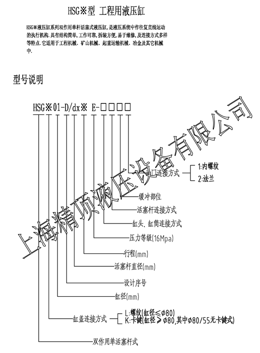 液壓油缸選型樣本